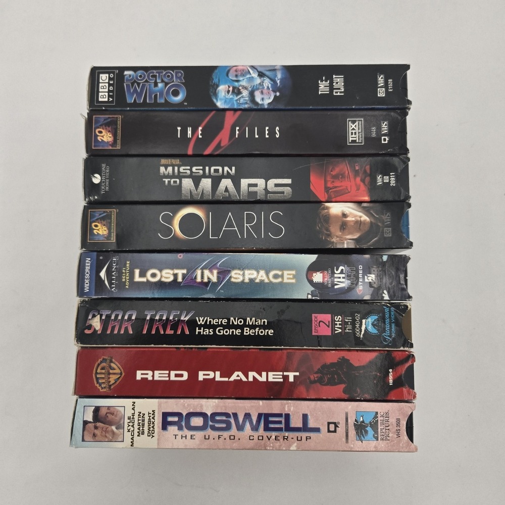 8 VHS Lot Sci-Fi Space Movies X Files Doctor Who Star Trek Solaris Mission Mars‎